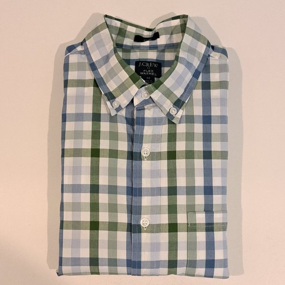 J. Crew Men's Medium Slim Flex Washed Long Sleeve Button Down Shirt Style #AL090 - Picture 6 of 13